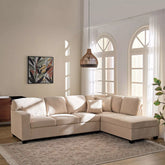 Spacious Elegance: 4-Seater Fabric Right Corner Sofa