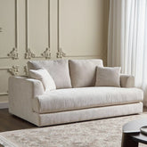 Textured Elegance: Upholstered Woven Fabric Sofa