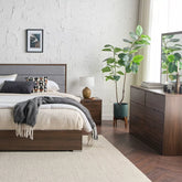 Italian Walnut 5-Piece King Bedroom Set - 180x200 cm