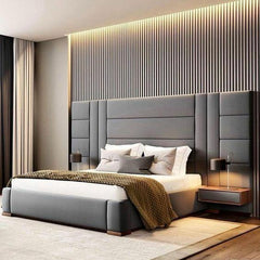 Sleek Lines Modern Beds with Extended Headboard Designs