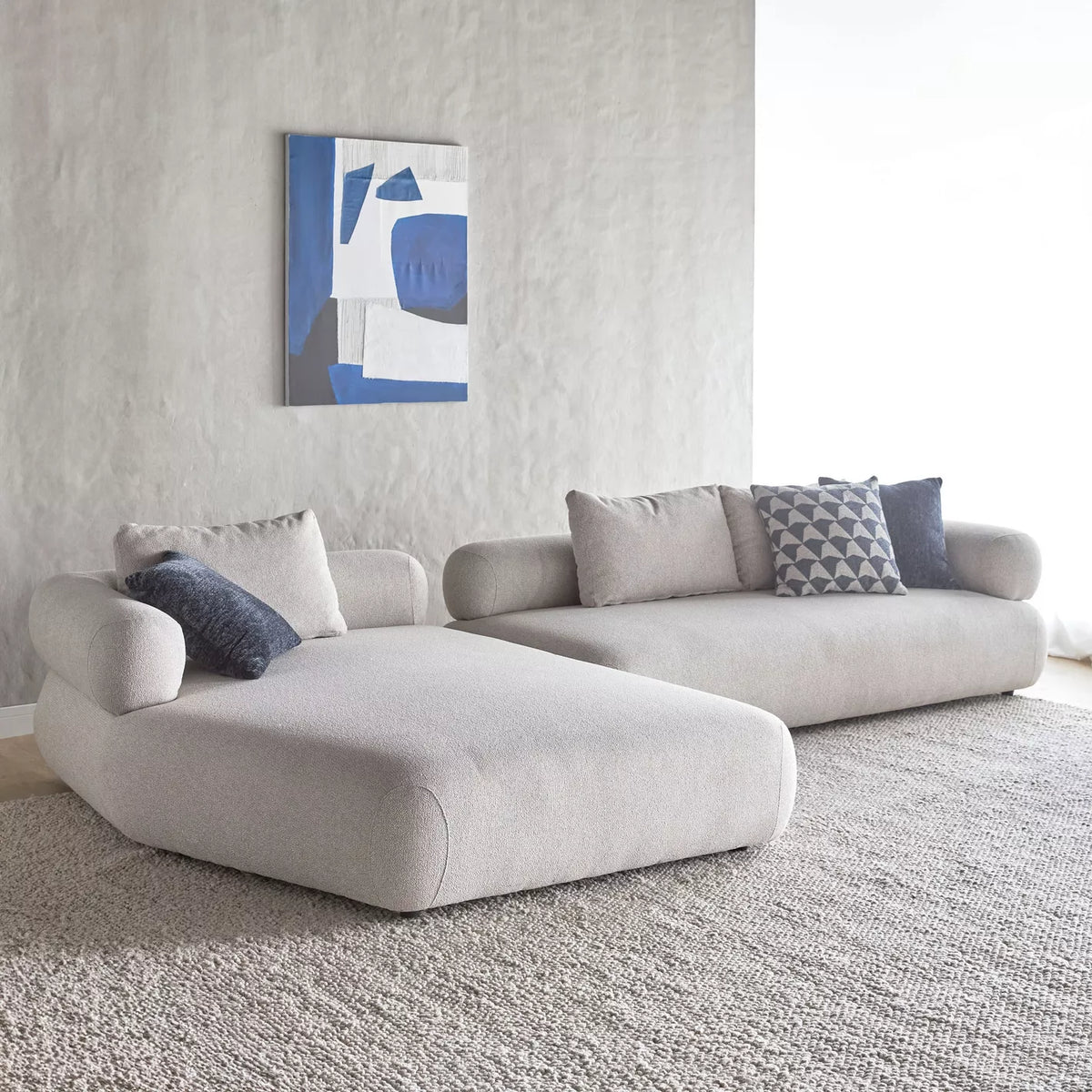 Stylish Comfort 4-Seater Fabric Left Corner Sofa