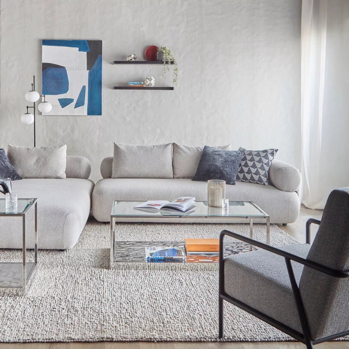 Stylish Comfort 4-Seater Fabric Left Corner Sofa
