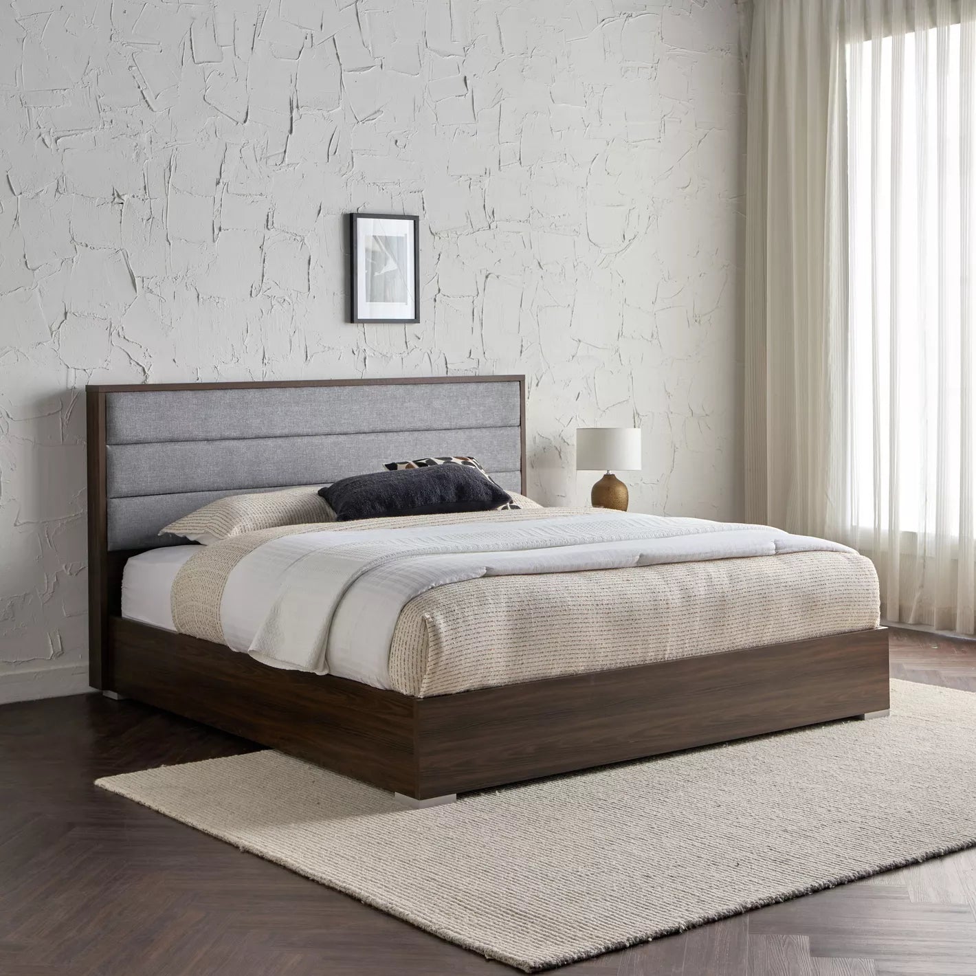 Italian Walnut 5-Piece King Bedroom Set - 180x200 cm