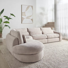 Generous Comfort: 5-Seater Fabric Left Corner Sofa