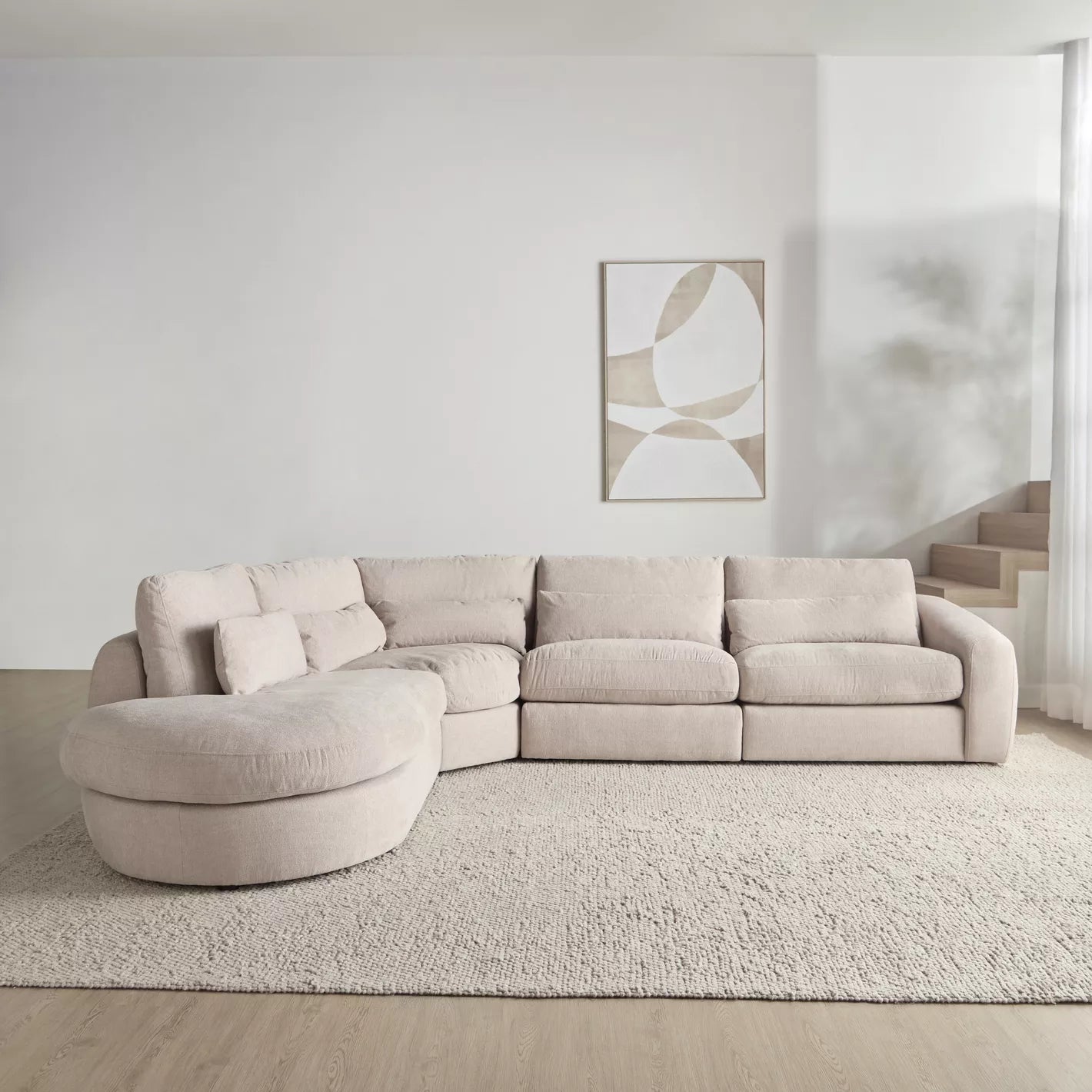 Generous Comfort: 5-Seater Fabric Left Corner Sofa