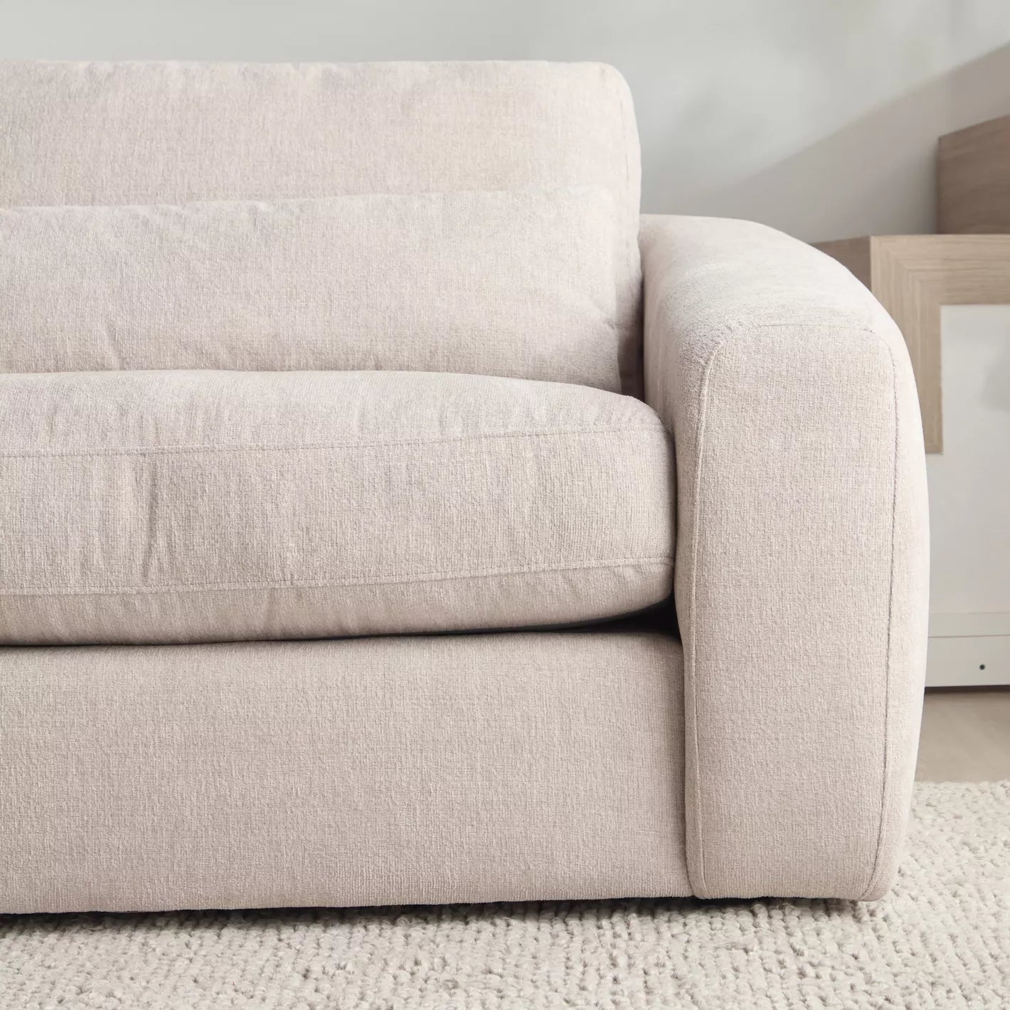 Generous Comfort: 5-Seater Fabric Left Corner Sofa