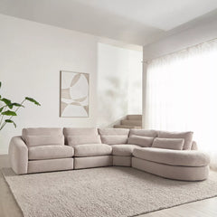 Generous Comfort: 5-Seater Fabric Right Corner Sofa