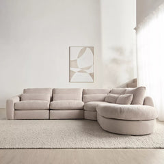 Generous Comfort: 5-Seater Fabric Right Corner Sofa