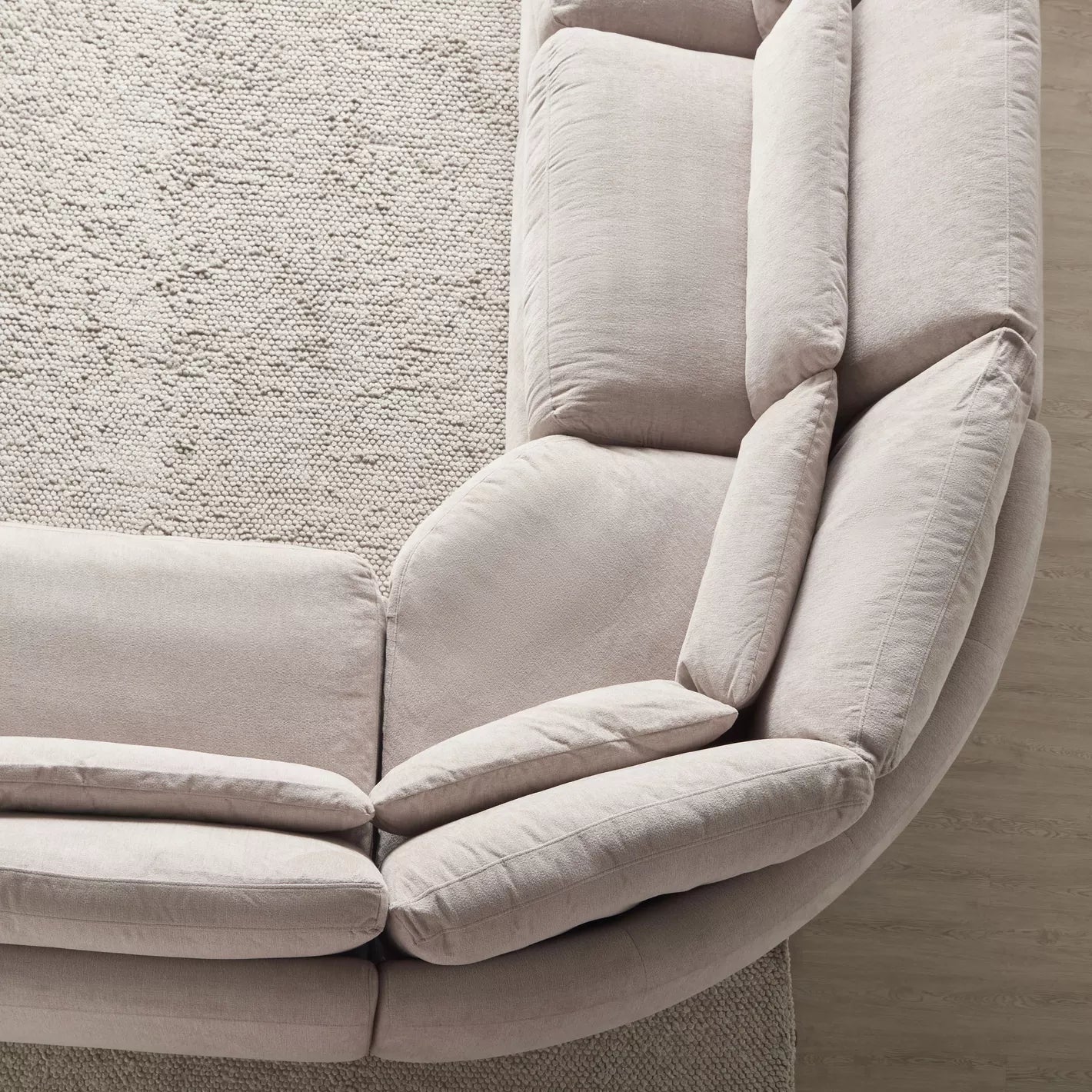 Generous Comfort: 5-Seater Fabric Right Corner Sofa