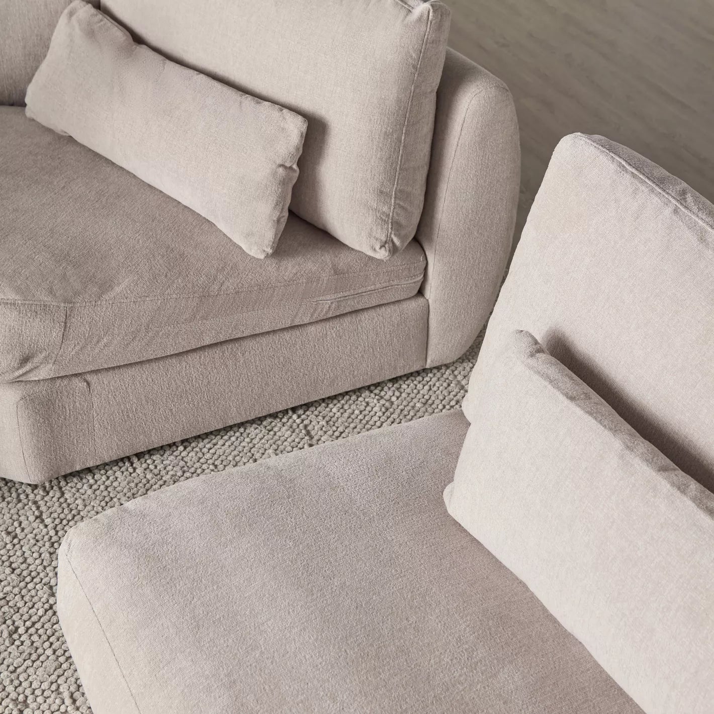 Generous Comfort: 5-Seater Fabric Right Corner Sofa
