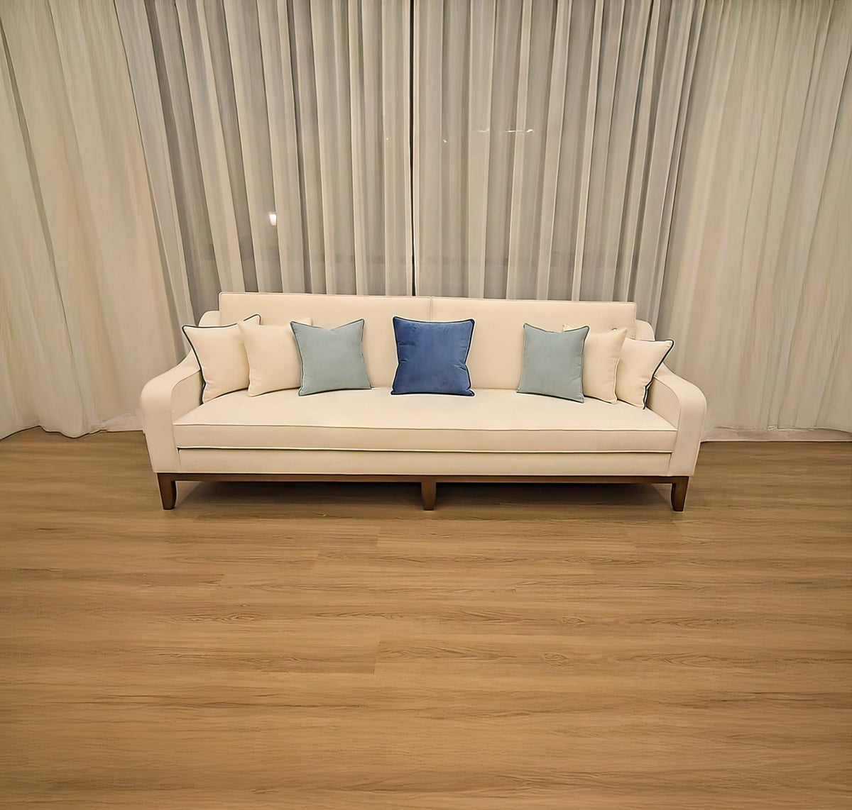 Gather in Style: Discover Our Spacious 4-Seater Solid Wood Sofa